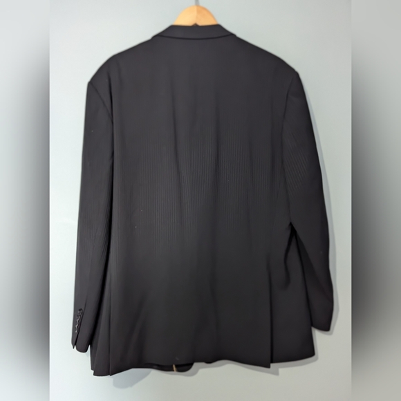 Lanfranco Classic Black Men's Pinstripe Suit Jacket Formal Refined Sleek - Picture 6 of 15